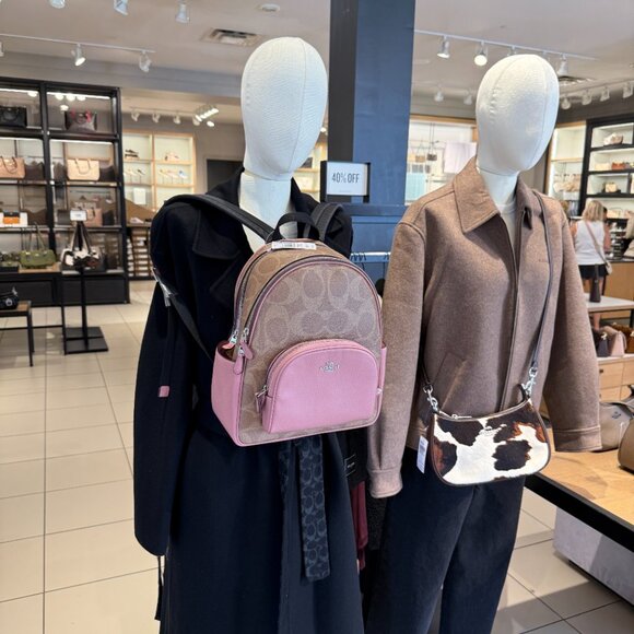 Last 2‼️Coach Court Backpack In Signature Canvas CCK72 Dusty Pink - Picture 1 of 16